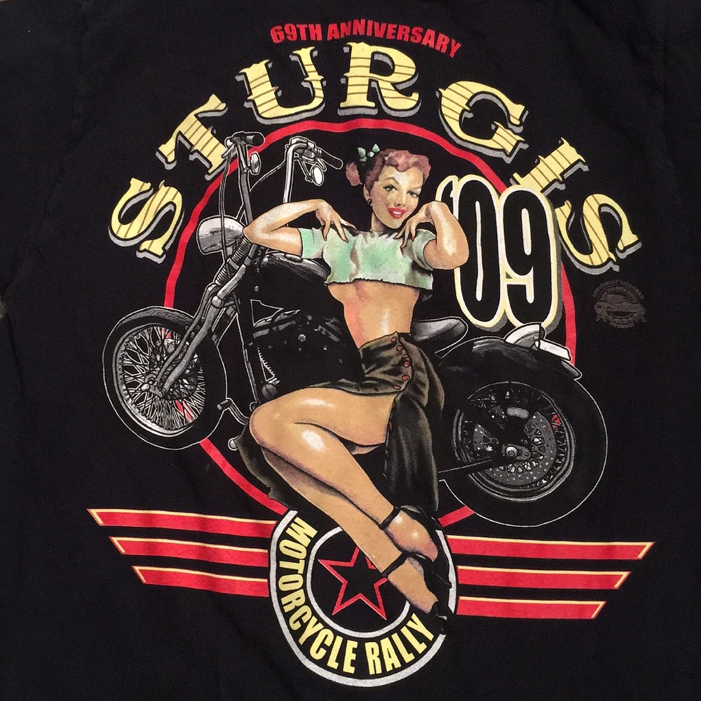 STURGIS MOTORCYCLE RALLY SHIRT BLACK VINTAGE